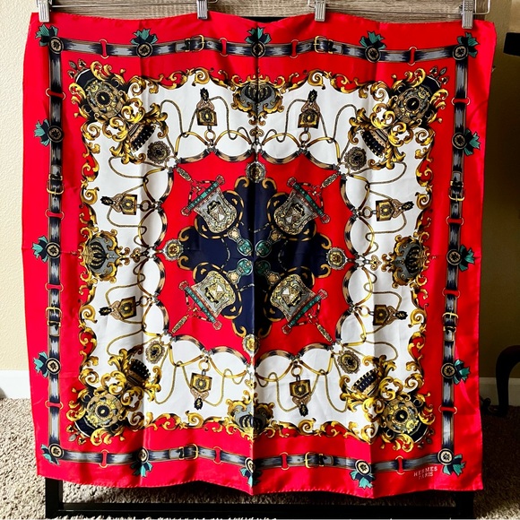 Hermes Accessories - Hermes vintage silk scarf